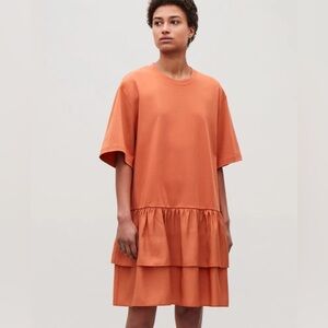 COS oversized tiered midi shift dress